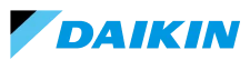 Daikin logo with a blue and black diagonal design on the left and “DAIKIN” in bold blue letters on the right.