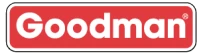 Red rectangle with white border containing the word “Goodman” in bold white letters.