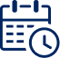 Icon of a calendar and a clock, indicating a scheduled date and time.